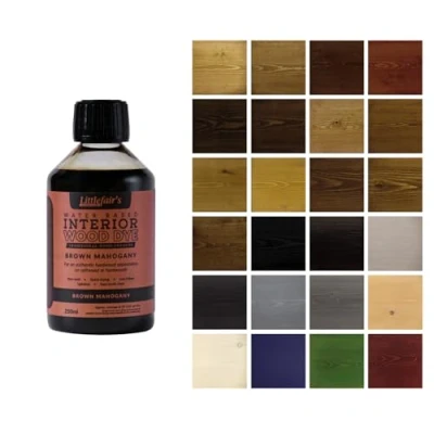 Imagen de Littlefair&#039;s Tinte para Madera 250ml Acabado Premium, Fácil de Usar y Limpiar Basado en Agua, Seguro Ecológico Disponible Muchos Colores Color: Caoba Marrón