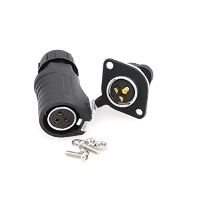 Imagen de ZBLZGP LP20 Conector Impermeable para Montaje en Panel Cable de alimentación Enchufe Circular Industrial a Adaptador Solar (3pin, Hembra)