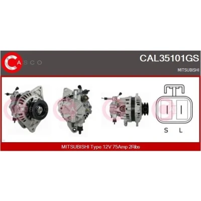 Imagen de CASCO CAL35101GS Alternador 12V 75A MITSUBISHI: Pajero 2, Sport 1 SUV, L200 III Pick up