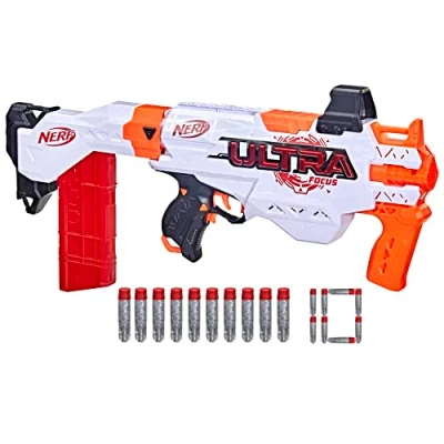 Imagen de Lanzador Nerf Ultra Focus Clip de 10 Dardos, Dardos AccuStrike Ultra, Culata, Solo Compatible con