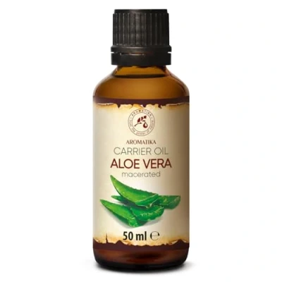 Imagen de Aceite de Aloe Vera 50ml Barbadensis Brasil 100% Puro y Natural Botella Cristal Cuidado Intensivo para el Rostro Cuerpo Cabello Masaje Cosmético Corporal