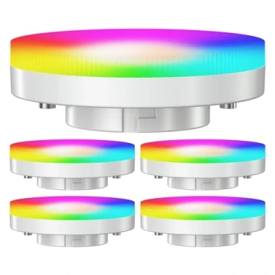 Imagen de ledscom.de 5 unidades GX53 Bombillas LED RGB, blanco cálido frío (2900 6100 K), 6,6 W, 670 lm, 107, Smart Home, WLAN, Alexa, mate