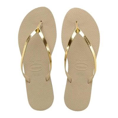 Imagen de Havaianas You Metallic, Chanclas, para Mujer, Gris (Arena Gris/Clara Dorada), 33/34 EU