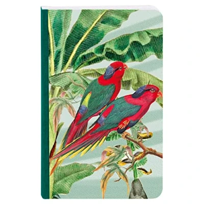 Imagen de Clairefontaine ES 115764C Cuaderno de tapa blanda con motivos plantas/pájaros/mariposas 9x14 cm 144 páginas rayadas 90g papel blanco 2 efectos visuales, envío aleatorio