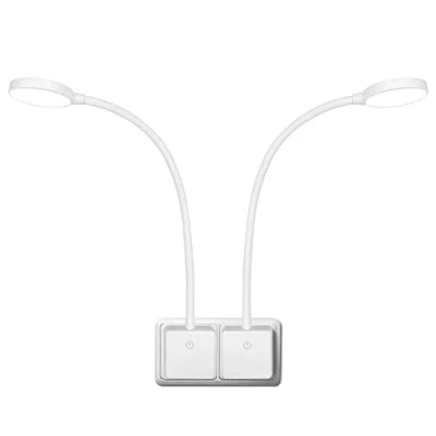 Imagen de ENUOTEK Luces Flexo Apliques de Lectura Pared LED Regulable Blanca con Enchufe Interruptor Tactil 4W 350Lm Luz Neutra 4000K para Europeo Sin Función Control Remoto Lot 2