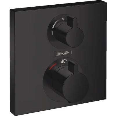 Imagen de Hansgrohe Ecostat Square Termostato empotrado para 2 funciones (llave de paso e inversor), negro mate, 15714670