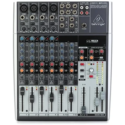 Imagen de Behringer Mezclador XENYX 1204USB Premium de 12 entradas y 2/2 buses con preamplificadores compresores micrófono XENYX, ecualizadores británicos e interfaz audio/USB