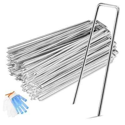 Imagen de GIOVARA 100 Grapas de Fijación U Acero Galvanizado 150mm Largo, Diámetro 2,98mm