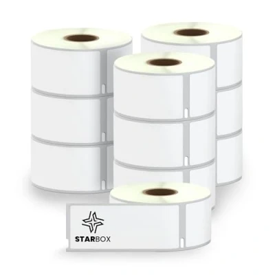 Imagen de STAR BOX Rollos 10 Etiquetas compatibles con Dymo 99012 Autoadhesivas 36mm x 89mm impresoras LabelWriter &amp; Seiko Large Address 450 y 4XL (10)