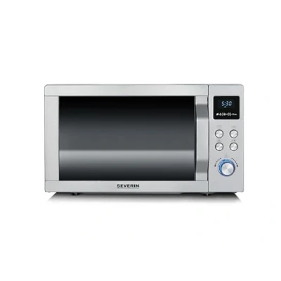 Imagen de SEVERIN microondas con grill y convección 3 en 1 para descongelar, cocinar calentar, digital, potente, acero inoxidable cepillado/plateado, MW 7774