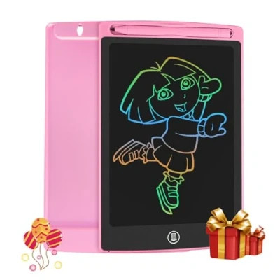 Imagen de HOMESTEC Tableta Escritura LCD Color, Pizarra Digital para apuntar recordatorios Escribir o Dibujar (8,5 Pulgadas, Rosa)