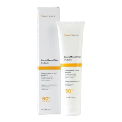 Imagen de Thader Pharma Protector solar Mineral corporal pediátrico Derma Fluid con protección 50+, 100 ml