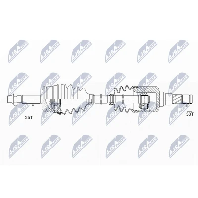 Imagen de NTY NPW ME 124 Árbol de transmisión Eje delantero, izquierda 624 75 MITSUBISHI: COLT 6