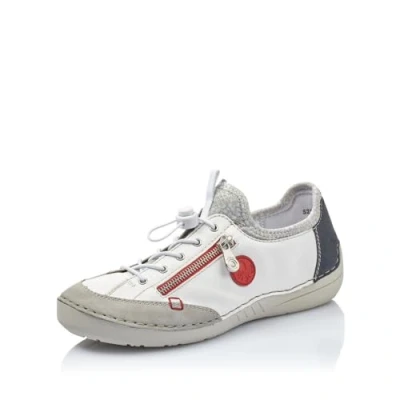 Imagen de Rieker Frühjahr/Sommer L32P2, Zapatillas sin Cordones Mujer, Blanco (Weiss/Argento/Silverflower/ 80 80), 40 EU