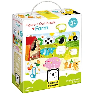 Imagen de Banana Panda puzzle Granja con 11 figuras para jugar 2+ 20 piezas