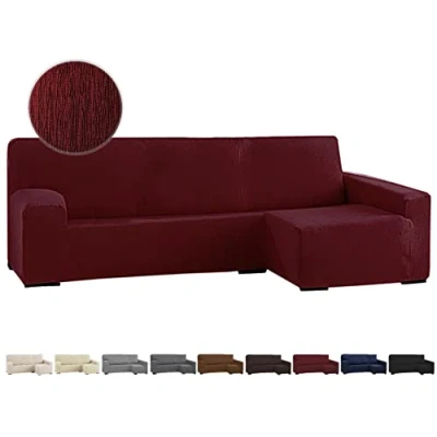 Imagen de GFD Funda de Sofá Chaise Long, Protectora Longue L Tela Elástica Ajustable, Resistente Perros Gatos Mascotas (Granate, Derecha)
