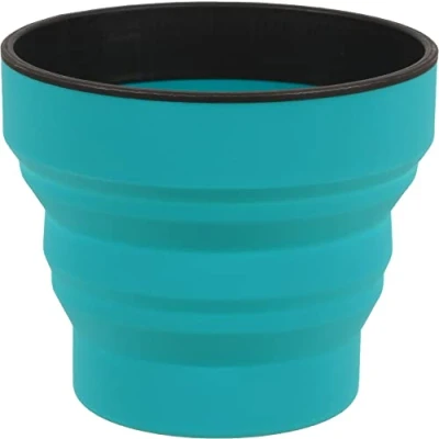 Imagen de Taza plegable y portátil Lifeventure Silicon Ellipse para acampar, viajar actividades al aire libre Verde azulado