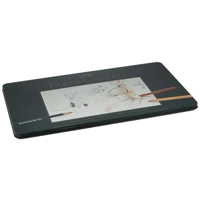 Imagen de Faber Castell 112977 Pitt Monochrome Set en caja de metal, grandes, 33 partes , Modelos/colores Surtidos, 1 Unidad