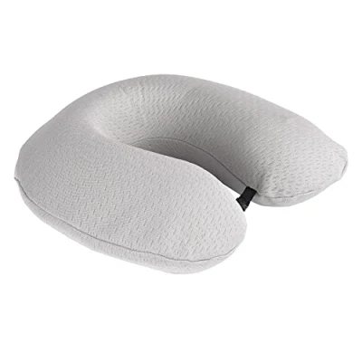 Imagen de Komfortec Almohada de Viaje Espuma viscoelástica para el Cuello, avión, Coche, autobús, Tren y Camping, en Forma U, Ligera, Color Gris