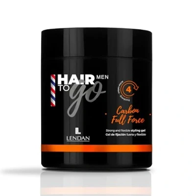 Imagen de LENDAN Gel Fijador de Pelo Hair To Go Men Carbon Full Force 500 ml con Carbón Vegetal Activo Fijación Fuerte y Flexible Efecto Mojado Larga Duración Cuidado Capilar