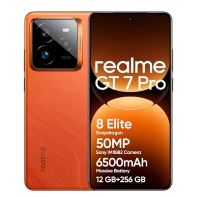 Imagen de realme GT 7 Pro 5G Smartphone 12+256 GB, Procesador Snapdragon® 8 Elite,Carga SUPERVOOC de 120 WBatería Titan 6500 mAh,IP69,Desbloqueo Submarino, Naranja(no Adapter)