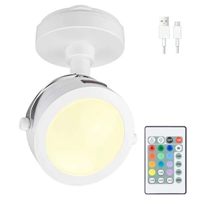 Imagen de HONWELL Focos LED para techo con control remoto, Luz de Lámpara pared, el rotación 360 , pintar, Armario, Pasillo
