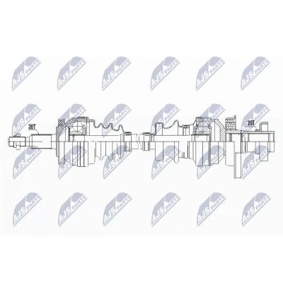 Imagen de NTY NPW VW 101 Árbol de transmisión Eje delantero, derecha 859 VOLKSWAGEN: Transporter 5 Bus, Multivan (7HM,