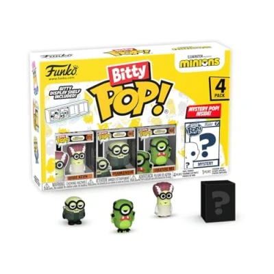 Imagen de Funko Bitty Pop! Minions Frankenbob 4PK Frankenbob, Bride Kevin, Creature Mel Y una Minifigura Misteriosa Sorpresa 0.9 Inch (2.2 Cm) 2 Coleccionable Repisa Apilable Incluida