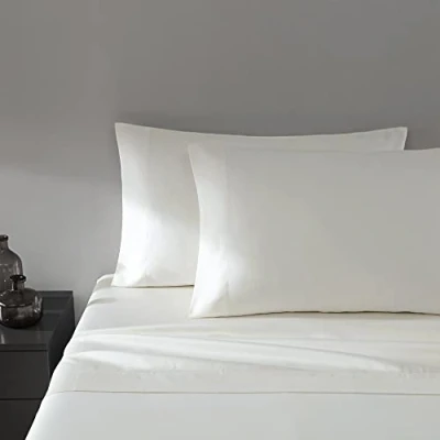 Imagen de Vera Wang Juego de sábanas Queen, Ropa Cama algodón Satinado Lujo, 800 Hilos, decoración Suave y Lisa del hogar (Marfil, Queen)