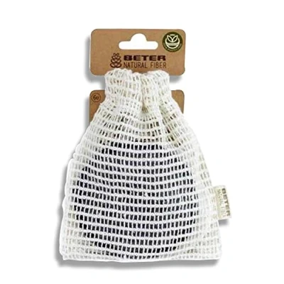Imagen de Beter Discos desmaquillantes limpiadores, reutilizables, Natural Fiber ,algodón y carbón de bambú, lavables ( 6 unidades + bolsita lavadora), limpieza facial sostenible