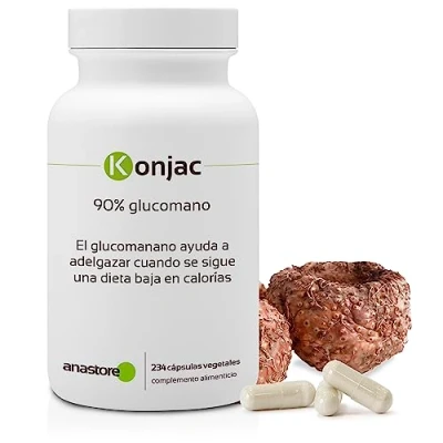 Imagen de KONJAC *Titulado al 90% en glucomanano* Excelente reductor natural del apetito * favorece el tránsito intestinal 234 cápsulas vegetales Calidad Certificada por Certificado de Análisis
