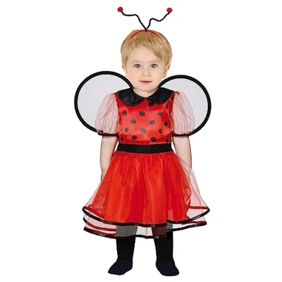 Imagen de FIESTAS GUIRCA Disfraz de Pajarita Bebé Lady Bug Rojo incl. Alas y Diadema Niña 12 18 Meses