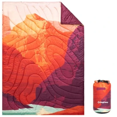 Imagen de KingCamp Manta Camping Ultraligera Impermeable Cálida de Viaje con Botones 200x140cm Multiusa para Interiores Senderismo Oficina Aviones