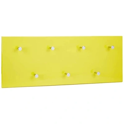 Imagen de HAKU Möbel Perchero de pared cromo, amarillo, MDF, metal Dim.: AN 80 cm x AL 30 P 6 cm, Estilo: Moderno