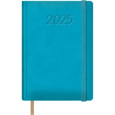 Imagen de Dohe Agenda 2025 Día por Página, Tamaño A5 (15x21 cm), 12 Meses Enero a Diciembre, Tapa Dura de Polipiel, Planificador en Español, Material Oficina SAMBA Turquesa