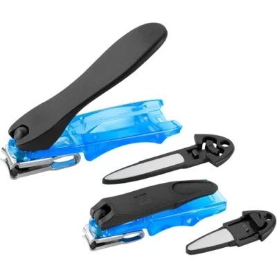 Imagen de ZWILLING Set de Regalo 2 Cortauñas con Recoge Uñas y Lima Integrada, Extra Afilado Duradero, Azul