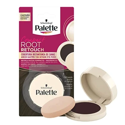 Imagen de Palette Compact Root Retouch Retoca Raíces polvo compacto Castaño Cubre Canas 1 unidad