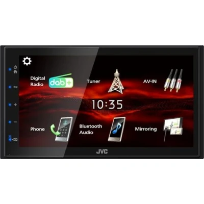 Imagen de JVC KW M180DBT Receptor Multimedia AV Digital de 17,3 cm (6,8&quot;) con Arranque rápido y USB Android (4x45W, DSP, Dab+/FM, BT, 3 pre Salidas 2V, USB, Control iPod/iPhone)