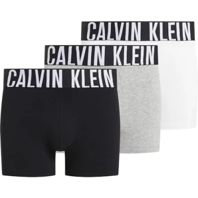 Imagen de Calvin Klein Trunk 3Pk 000NB3608A Boxer, Multicolor (Black, Grey Heather, White), M para Hombre