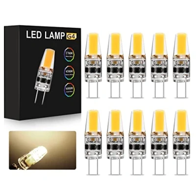 Imagen de G4 LED Bombilla, 3W Lámparas 270LM Blanco natural 4000K, Equivalente a lámpara halógena de 30W, AC/DC 12 24V, Regulable, Sin parpadeo, Paquete 10