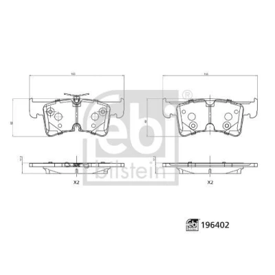 Imagen de FEBI BILSTEIN 196402 Juego de pastillas freno Eje trasero excl. contacto avisador desgaste Chapa antichirridos VOLKSWAGEN: Multivan T7 (STM