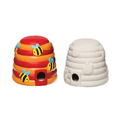 Imagen de Baker Ross Casitas de cerámica para Abejas (Pack 2) Que los niños Pueden Pintar y Decorar Juego Manualidades Infantiles con Porcelana