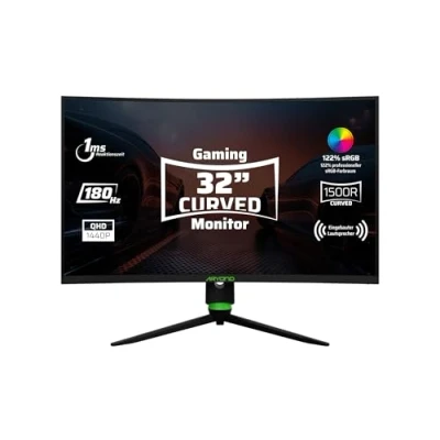 Imagen de Aryond A32 V2 Gaming Curved Monitor, 32&quot; 180Hz QHD (2560x1440) Display 1ms, relación HDR 10 FreeSync y G Sync 122% SRGB, pantalla PC, puerto HDMI