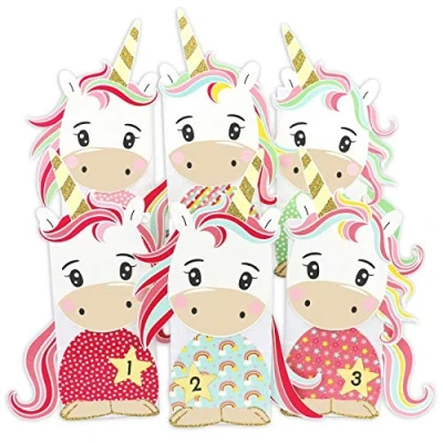 Imagen de Papierdrachen DIY Calendario de Adviento para Rellenar Unicornio Jugar y tú Mismo con 24 Bolsas Personalizar Navidad niños