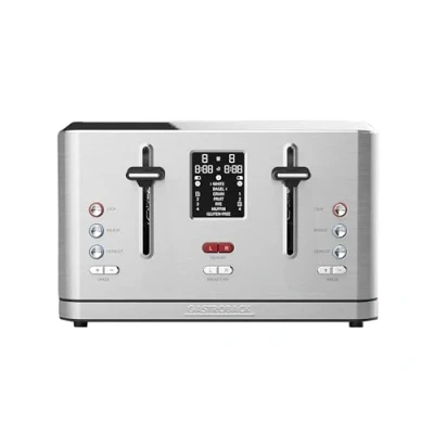 Imagen de GASTROBACK #42396 Design Tostador Digital 4S, 4 rebanadas, accesorio para panecillos integrado, 7 programas de tostado, pantalla LCD cuenta atrás, 950 W, carcasa acero inoxidable, color plateado