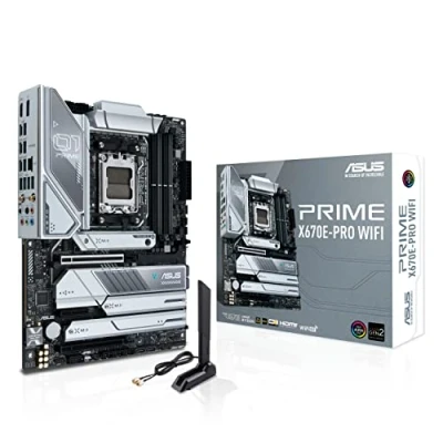 Imagen de ASUS Prime X670E PRO WiFi Placa Base ATX (AMD Ryzen AM5, PCIe 5.0, 4 Ranuras M.2, DDR5, USB 3.2 Gen 2 x de Tipo C, Compatible con USB4, 6E y Ethernet 2,5 GB)