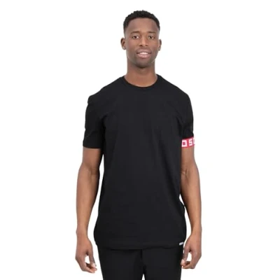 Imagen de DSQUARED2 Camiseta negra para hombre con banda elástica en la manga XL, Negro