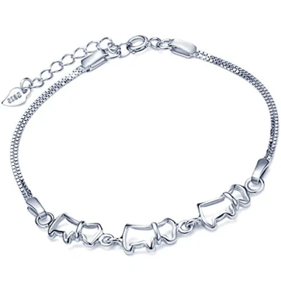 Imagen de Pulsera Mujer, Yumilok de Plata, Forma Perro Tamaño Ajustable
