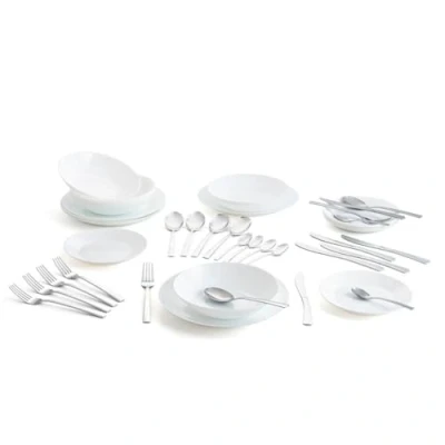 Imagen de Arcopal Vajilla blanca completa para 6 personas (18 piezas) + Cubertería 24 piezas Amefa, Único, 19