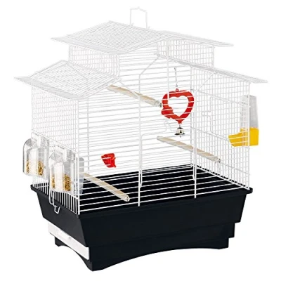 Imagen de Ferplast Jaula para Pájaros Pagoda Pájaros, Canarios, Periquitos, Agapornis, de Metal, Todos los Accesorios Comedero Perchas 47 x 29.5 h 50 cm.